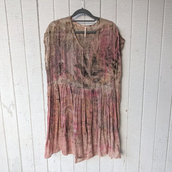 Natural Botanical Dyed Cotton Gauze Dress - Picture 3 of 6